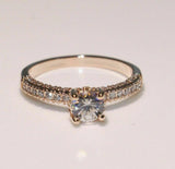 2ct Round Cut Diamond Engagement Ring 18k Rose Gold Finish Classic Solitaire