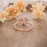 1.5ct Round Cut Simulated Morganite Halo Engagement Ring 14k Rose Gold Plated