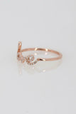 0.45ct Round Cut Diamond Engagement Ring Love Word Design 14k Rose Gold Finish