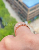 0.1ct Round Cut Moissanite Cluster Minimalist Engage Ring 14k Rose Gold Plated