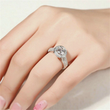 3ct Round Cut Diamond Engagement Ring 14k White Gold Over Halo Classic Solitaire