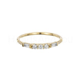 0.1ct Round Cut Moissanite Minimalist Women Wedding Band 14k Yellow Gold Plated