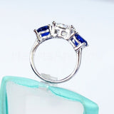 2.2ct Round Cut Moissanite Three Stone Engagement Ring 14k White Gold Plated