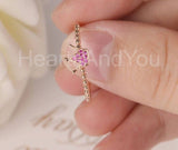 0.4ct Round Cut Simulated Pink Ruby Beaded Queen Tiara Ring 14k Rose Gold Plated