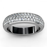 1ct Round Cut Diamond Half Eternity Anniversary Wedding Ring 14k White Gold Over