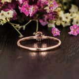 Octopus Minimalist Engagement Ring 0.1ct Round Cut Diamond 14k Rose Gold Finish