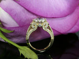 3.5ct Round Cut Diamond Elegant Cocktail Engagement Ring 14k Yellow Gold Finish