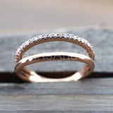 0.5ct Round Cut Moissanite Split Shank Engagement Ring 14k Rose Gold Plated