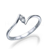 0.15ct Round Cut Moissanite Swirl Twist Engagement Ring 14k White Gold Plated