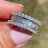 2.5ct Baguette Cut Simulated Diamond Channel Set Wed Band 14k White Gold Plated