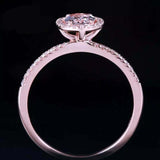 2.35ct Engagement Ring Oval Cut Peach Morganite Diamond Halo 14k RoseGold Finish