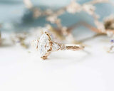 Five Stone Engagement Ring 1.7ct Marquise Cut VVS1D Diamond 14k Rose Gold Finish