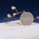 0.5ct Marquise Simulated Diamond Minimal Engagement Ring 14k Yellow Gold Plated