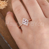 1ct Oval Cut Simulated Peach Morganite Solitaire Halo Ring 14k Rose Gold Plated