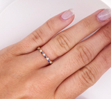 0.5ct Round Cut Simulated Blue Sapphire Wave Wedding Band 14k Yellow Gold Plated