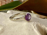 2ct Engagement Ring Round Cut Amethyst Bezel Set Solitaire 14k White Gold Finish