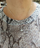 1ct Diamond Pendant Chain Round Cut Brilliant Swan Design 14k White Gold Finish