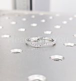 0.2ct Round Cut Moissanite Curved Stackable Wedding Band 14k White Gold Plated