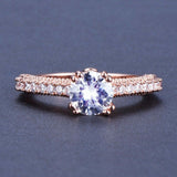 2ct Round Cut VVS1 Diamond Engagement Ring 14k Rose Gold Finish Antique Milgrain