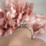 0.2ct Princess Simulated Diamond Solitaire Engagement Ring 14k White Gold Plated