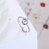 1.1ct Round Cut VVS1D Diamond Engagement Ring 14k White Gold Finish Solitaire