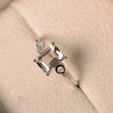 1.5ct Engagement Ring Emerald Cut Peach Morganite Solitaire 14k WhiteGold Finish