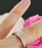 2ct Round Cut Diamond Tension Set Solitaire Engagement Ring 14k White Gold Over