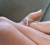 2Ct Round Cut Diamond Ruby Vintage Halo Engagement Ring 14K White Gold Finish