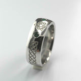 0.2ct Round Cut Green Emerald Wedding Band Celtic Design 14k White Gold Finish