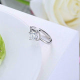 1.1ct Round Cut Diamond Engagement Ring 14k White Gold Finish Solitaire Split