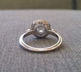 2Ct Round Cut Diamond Halo Filigree Vintage Engagement Ring 18K White Gold Over