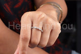 0.3ct Round Cut Moissanite Stackable Women Wedding Band 14K White Gold Plated
