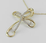 1.1ct Round Cut Diamond Jesus Cross Holy Pendant 14k Yellow Gold Finish NO CHAIN