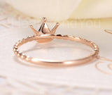 0.4ct Round Cut Simulated Pink Ruby Beaded Queen Tiara Ring 14k Rose Gold Plated