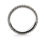 3Ct Round Brilliant Cut Diamond 3 Row Iced Eternity Band 18K White Gold Finish