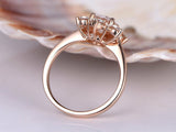 Flower Solitaire Engagement Ring 2ct Round Cut VVS1 Diamond 14k Rose Gold Finish