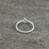 0.4ct Engagement Ring Trillion Cut Green Peridot Solitaire 14k White Gold Finish