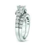 4.5ct Round Cut Diamond Engagement Wedding Bridal Set Ring 14K White Gold Finish