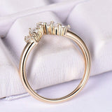 1.6ct Baguette Cut Diamond Engagement Ring Curved Crown 14k Yellow Gold Finish