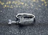 1.5ct Round Diamond Eiffel Tower Proposal Engagement Ring 14K White Gold Over