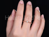 0.15ct Round Cut Moissanite Milgrain Design Engagement Ring 14k Rose Gold Plated