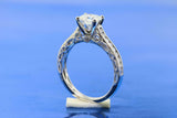 2.6ct Round Cut Diamond Engagement Ring Milgrain Bridal Set 14k WhiteGold Finish