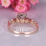 1.6ct Round Cut Peach Morganite Engagement Ring Diamond Accent 14k RoseGold Over