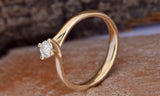 4 Prong Solitaire Engagement Ring 0.5ct Round Cut Diamond 14k Rose Gold Finish