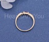 0.2ct Baguette Cut Simulated Pink Ruby Minimalist Ring 14k Rose Gold Plated