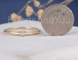 0.5ct Princess Simulated Diamond Solitaire Minimalist Ring 14k YellowGold Plated
