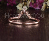 0.5ct Marquise Simulated Diamond Chevron Crown Wedding Band 14k Rose Gold Plated