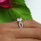 1ct Round Cut Diamond Unique Infinity Engagement Ring 14k White Gold Finish