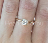 0.5ct Cushion Simulated Diamond Solitaire Engagement Ring 14k Yellow Gold Plated