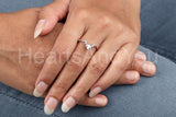 0.3ct Baguette Cut Simulated Diamond Curved Engagement Ring 14k WhiteGold Plated